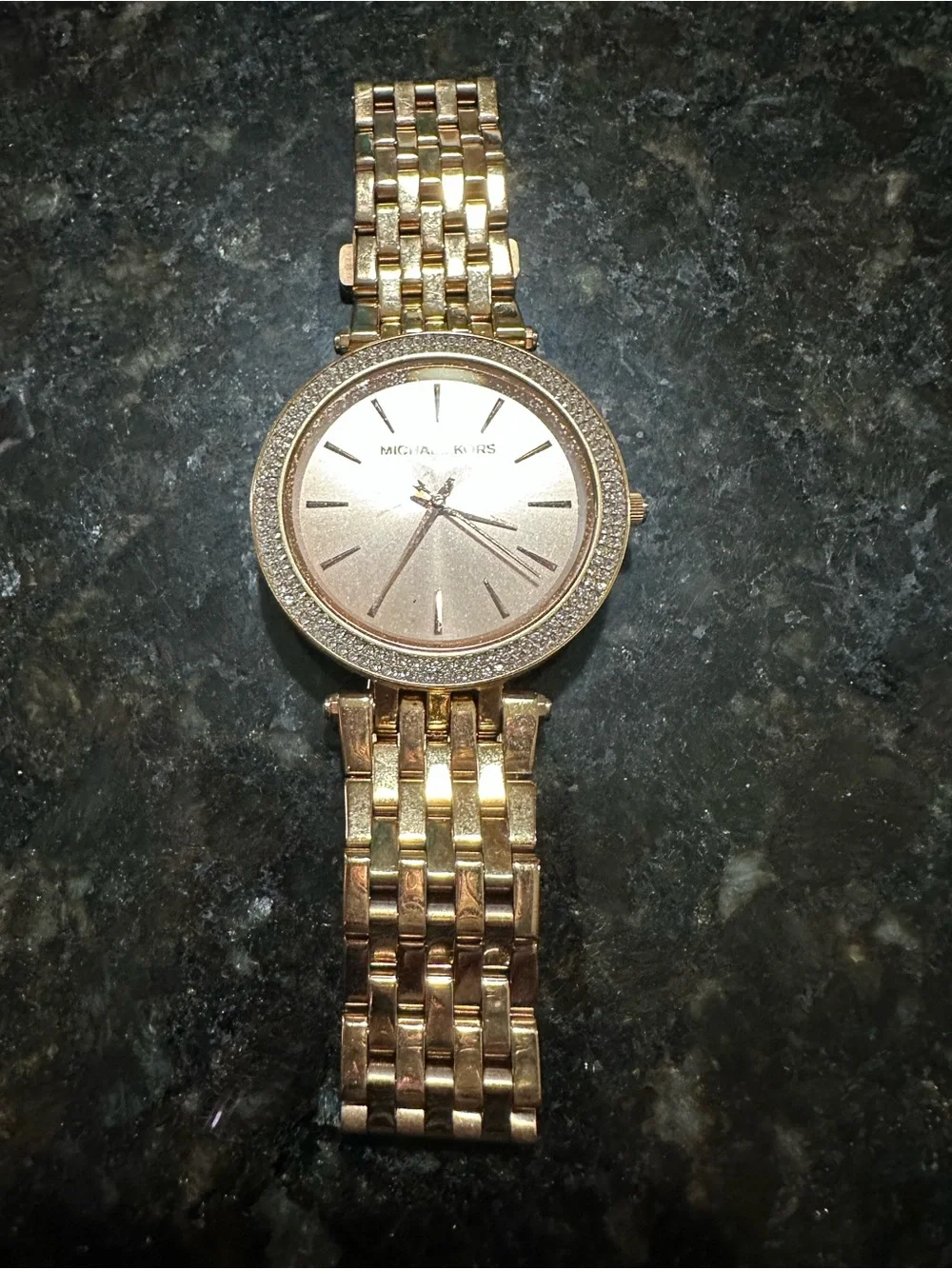 Michael Kors Rose Gold Tone Crystal-Trim Bracelet Watch $30
